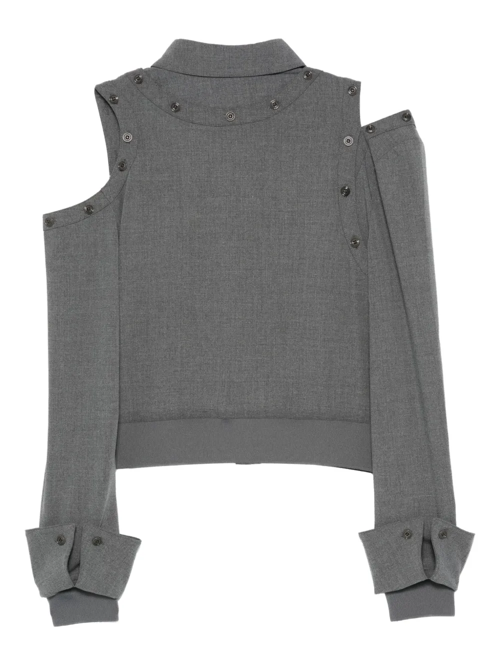 Rokh Blouse met uitgesneden details en knoopdetail - Grijs