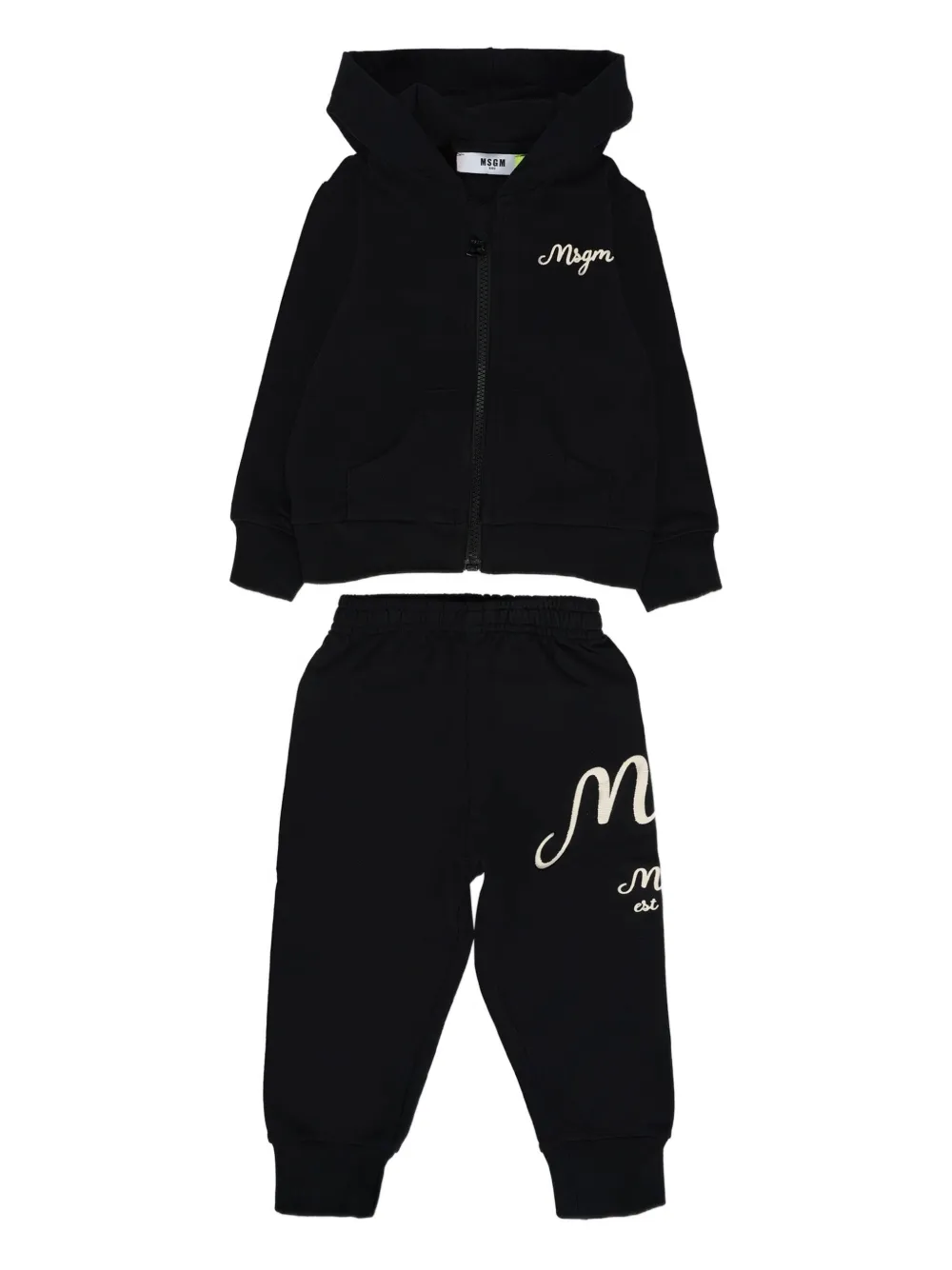 MSGM Kids logo-embroidered tracksuit (set of two) | Black | Image 1