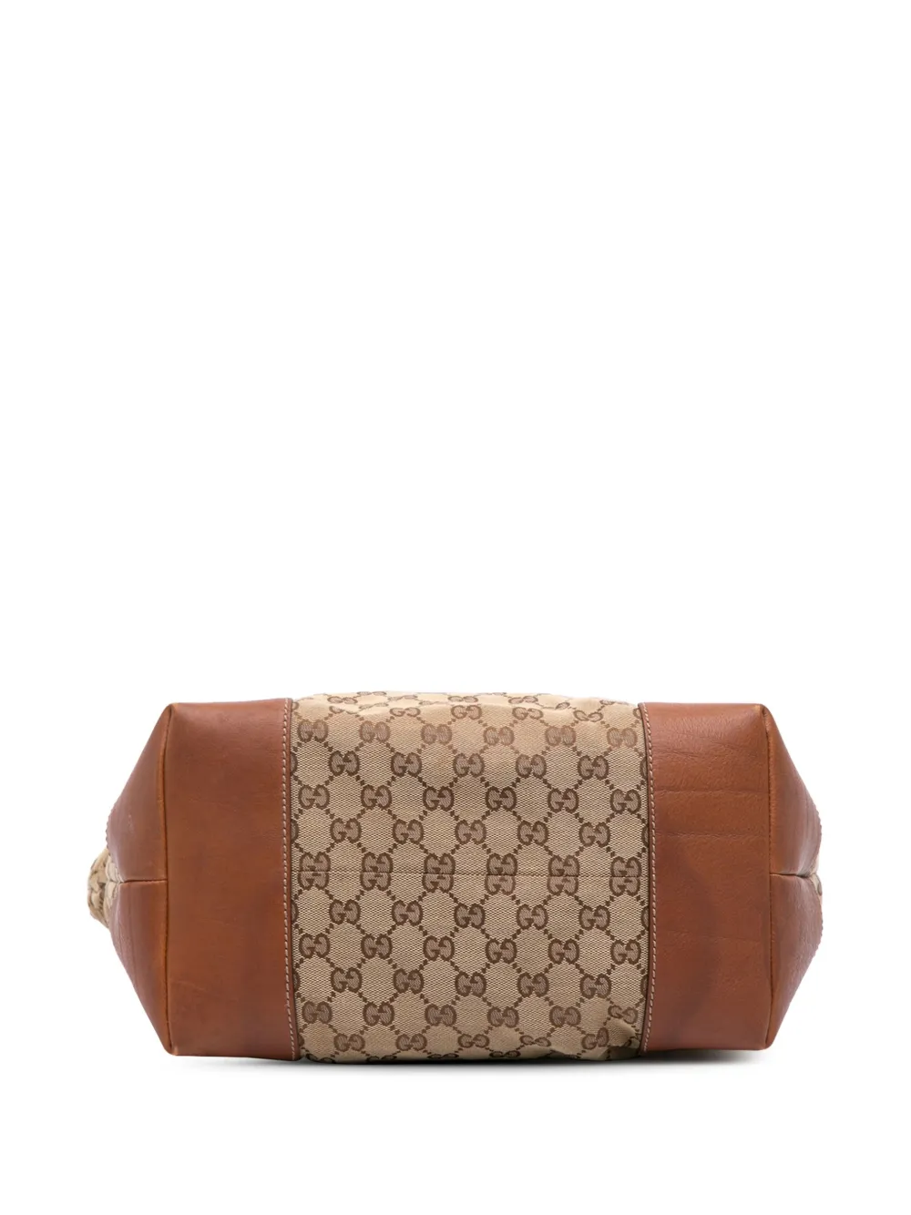 Pre-owned Gucci 2016-2025 Large Gg Canvas Gg Charm Tote Bag In Brown