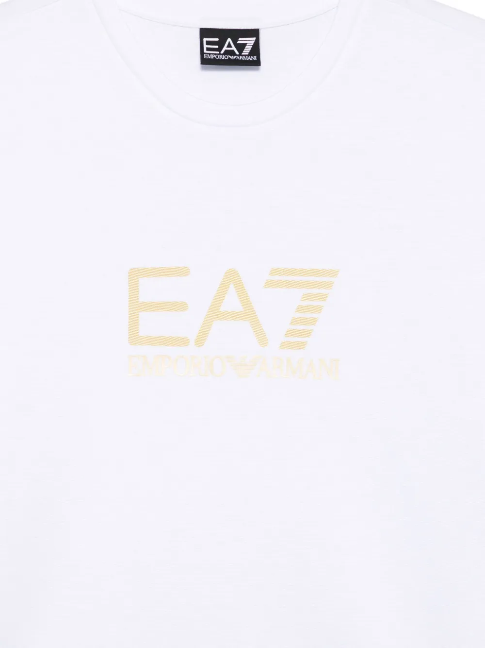Ea7 Emporio Armani T-shirt met geborduurd logo Wit