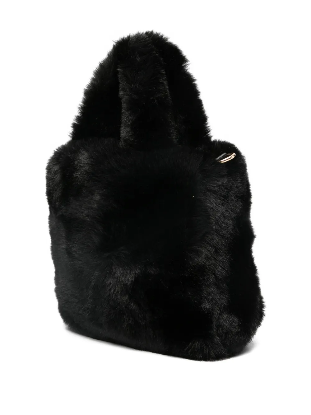 Liu •jo Faux-fur-panelled Top-handle Shoulder Bag In Black