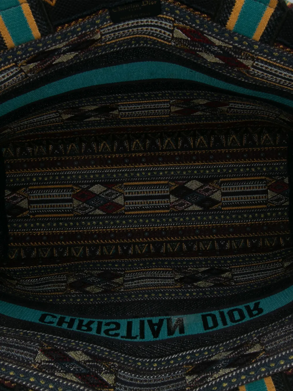 Pre-owned Dior 2019 Large Embroidered Canvas Book Tote Bag In Blue