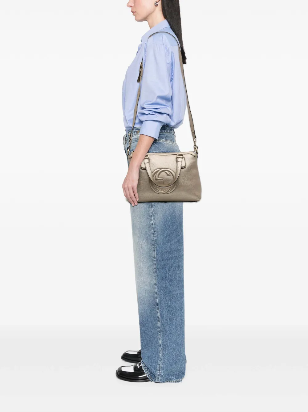 Gucci Pre-Owned 2016-2025 Small Metallic Leather Soho Working satchel | Pre-Owned | Image 2