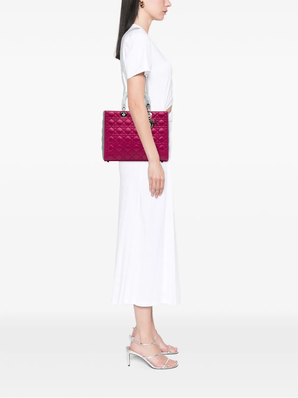 Christian Dior Pre-Owned 2014 Large Bicolor Lambskin Cannage Lady Dior satchel | Pre-Owned | Image 2