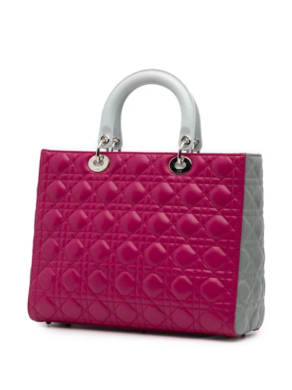 Christian Dior Pre-Owned 2014 ラージ バイカラー ラムスキン