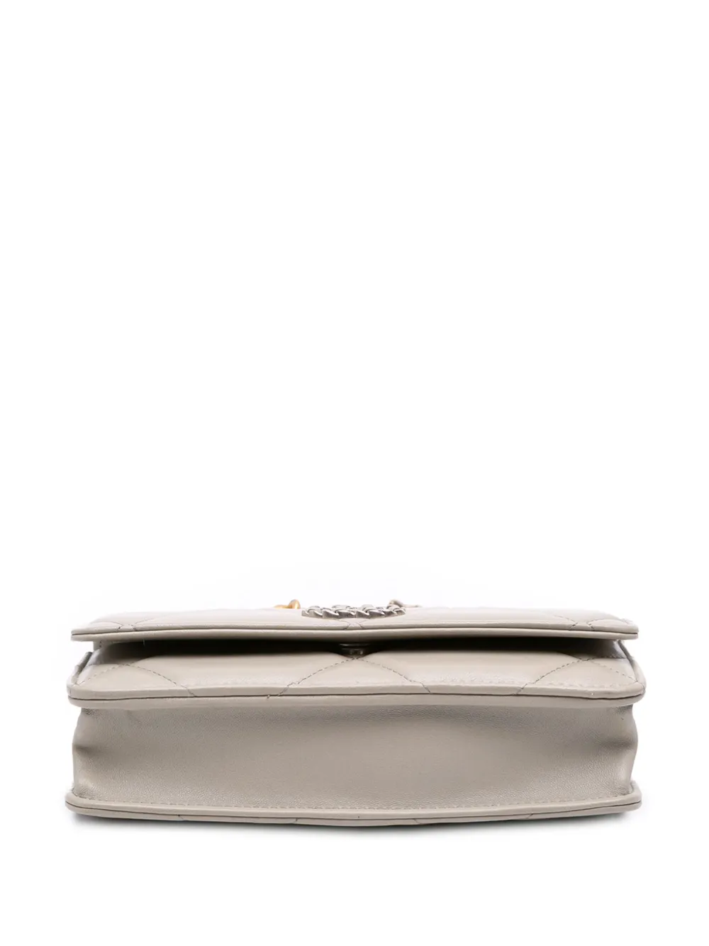 CHANEL Pre-owned 2021-2025 Quilted Lambskin 19 Wallet On Chain Satchel In Brown