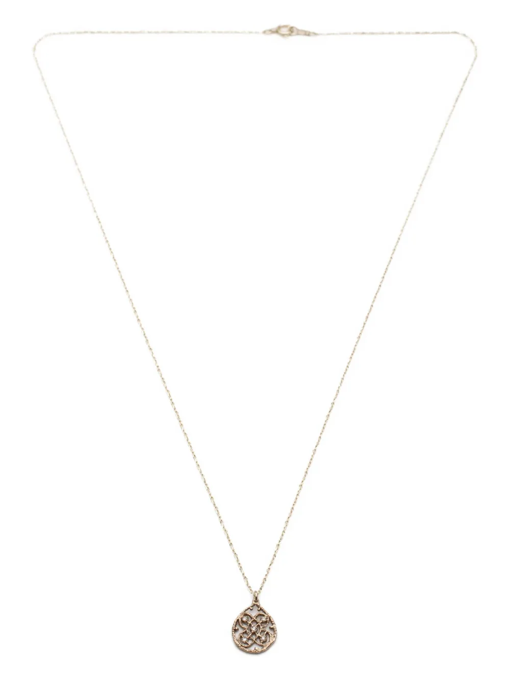 Noguchi 14k Yellow Gold Diamond Drop R Diamond Necklace In Gold