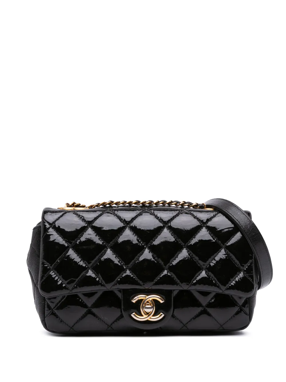 CHANEL Pre-Owned 2015-2016 パリ ザルツブルク スモール パテント ゴートスキン ココマーク アイレット フラップ CHANEL Pre-Owned 2015-2016 パリ ザルツブルク スモール パテント ゴートスキン ココマーク アイレット フラップ