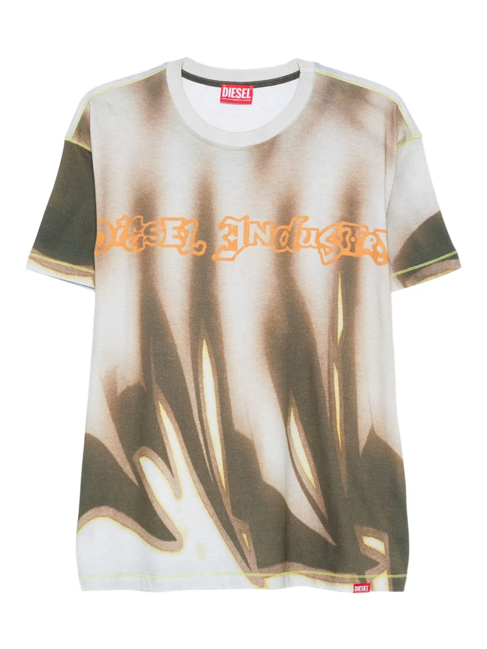 Diesel flame-print graphic T-shirt | Green | Image 1