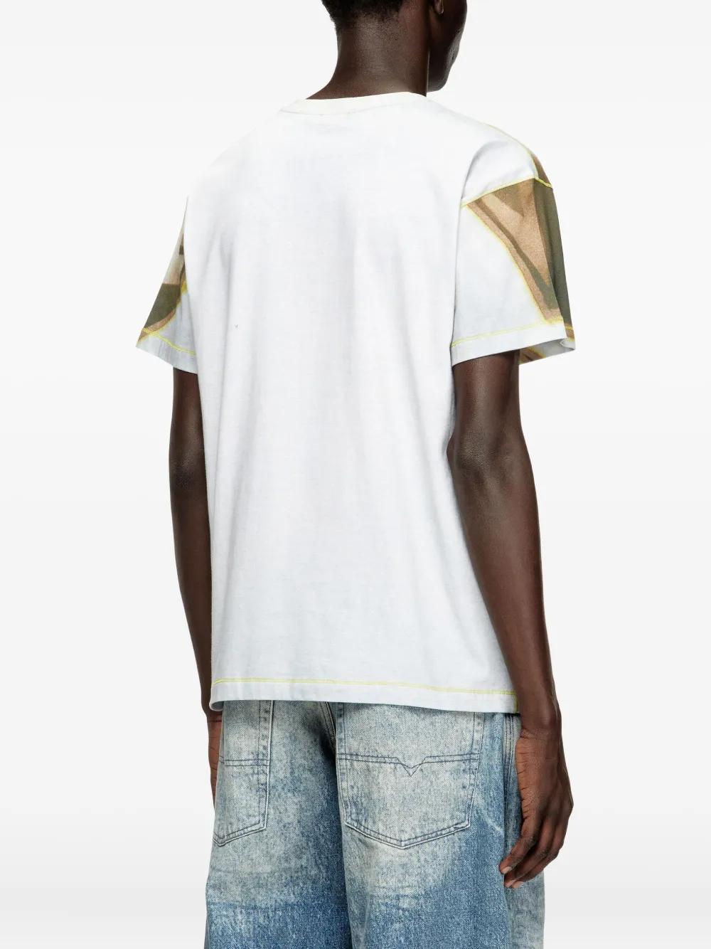 Diesel T-shirt met vlammenprint Groen