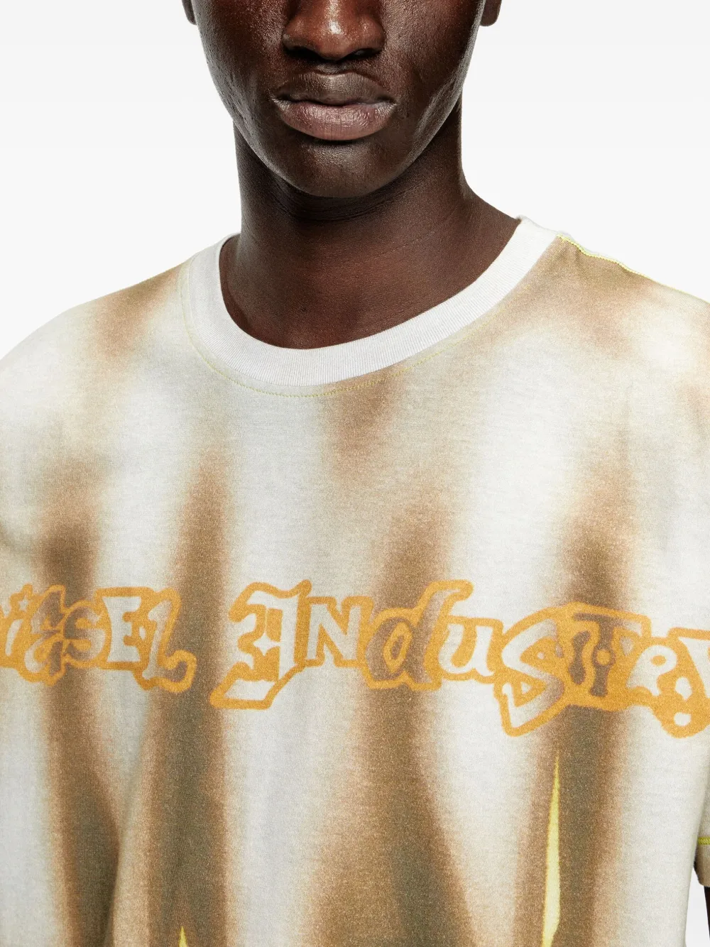Diesel T-shirt met vlammenprint Groen