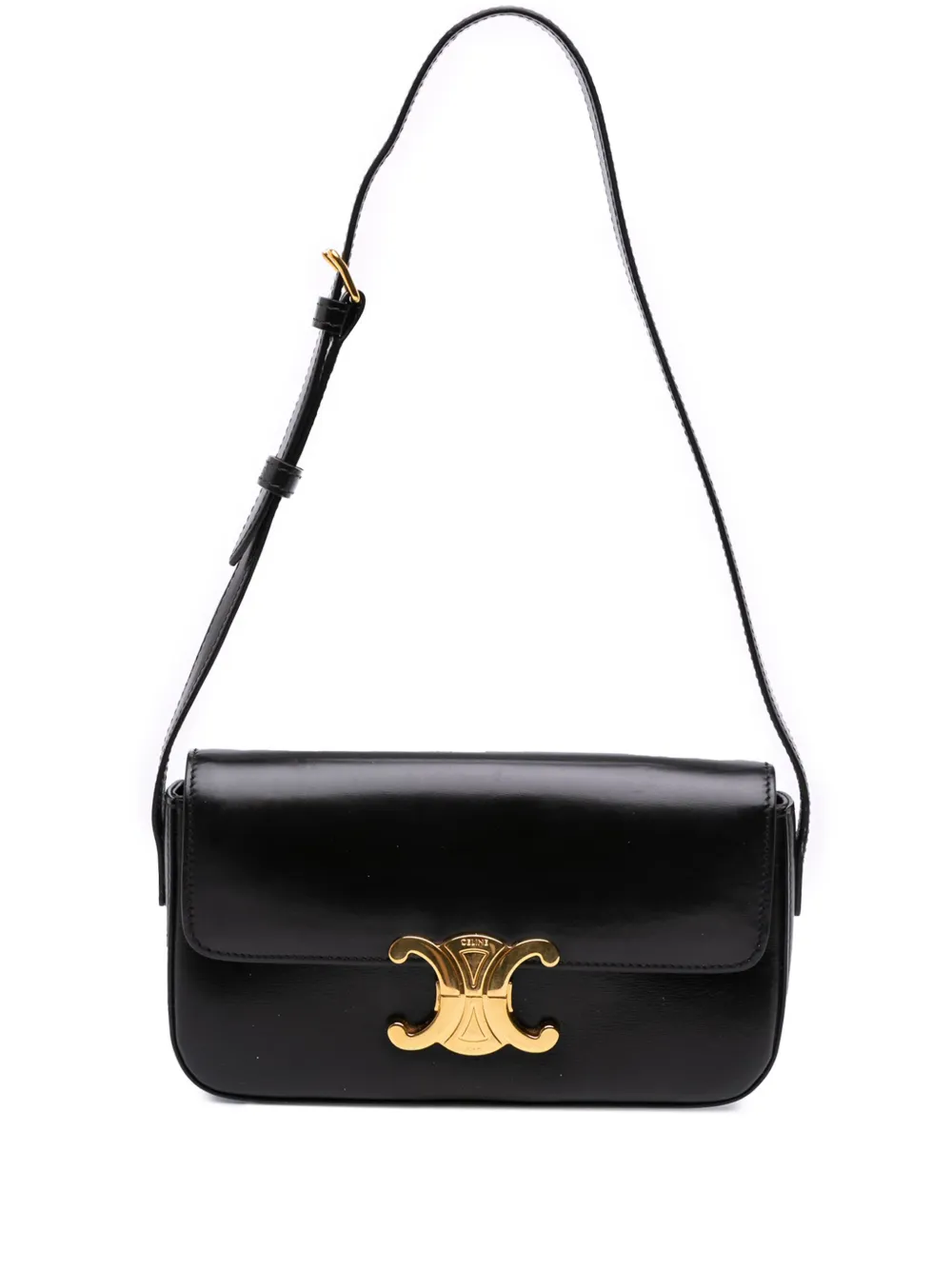 Céline Pre-Owned 2021 シャイニーカーフ クロード ショルダーバッグ - ブラック Céline Pre-Owned 2021 シャイニーカーフ クロード ショルダーバッグ - ブラック