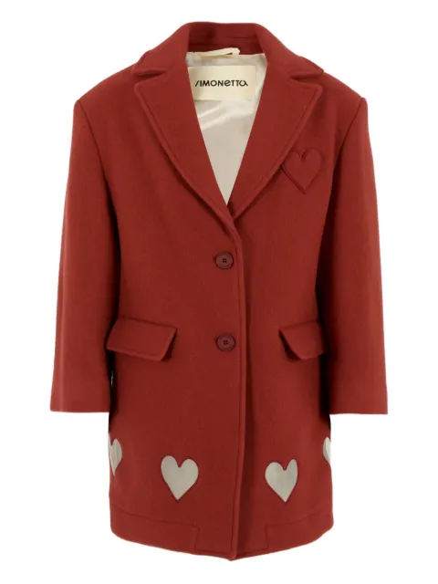Simonetta heart-detail long-sleeve coat
