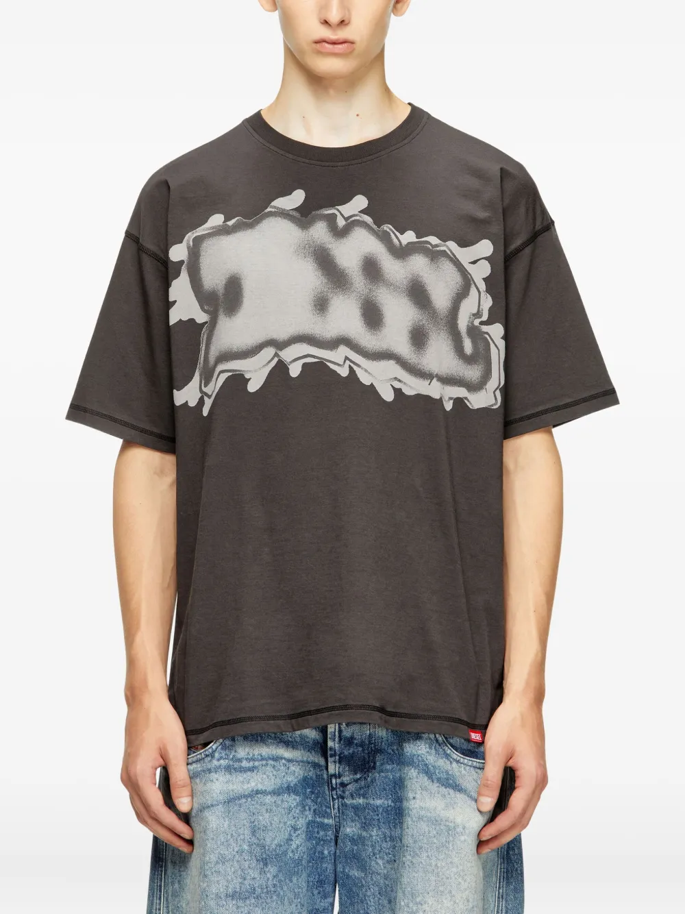Diesel T-shirt met grafische print Zwart