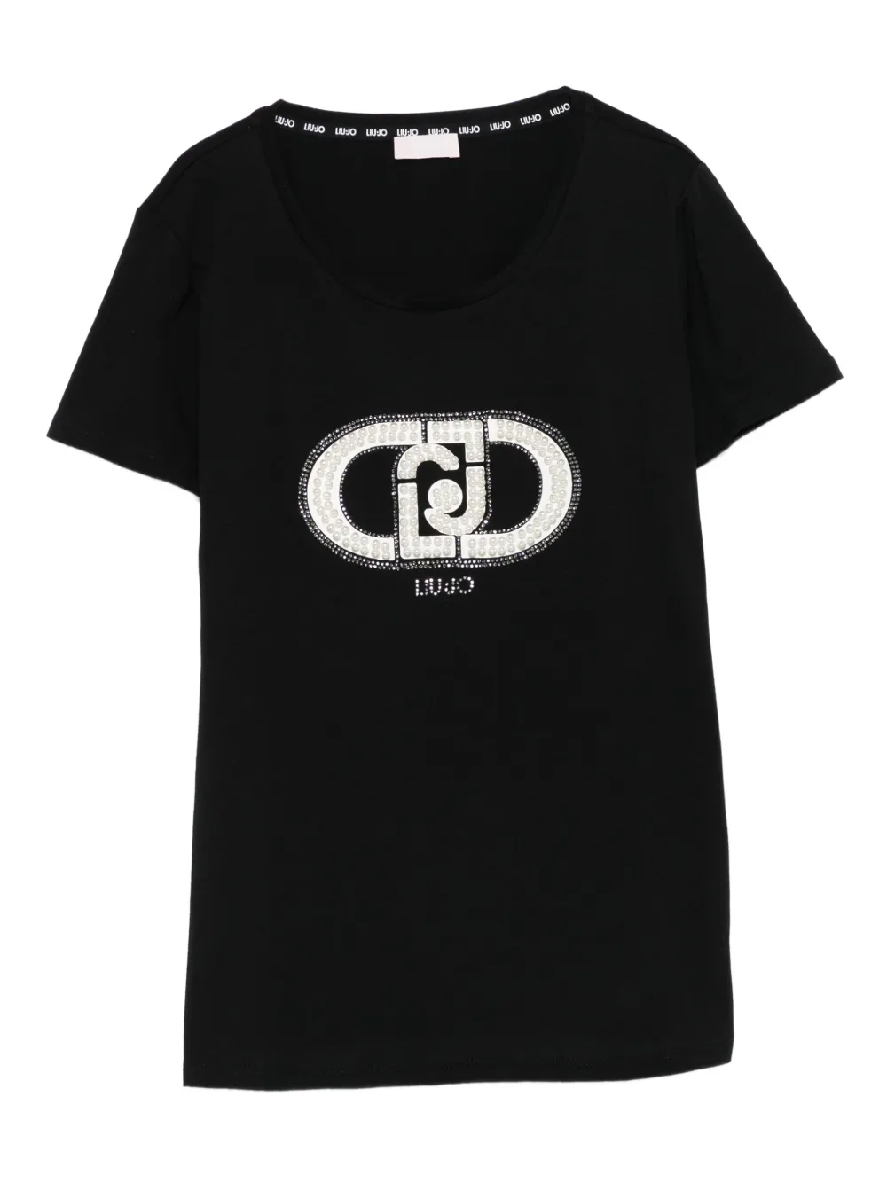 LIU JO embellished-logo T-shirt | Black | Image 1