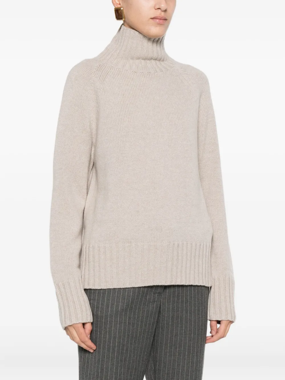 'S Max Mara Trui met raglan mouwen en trechterhals Bruin