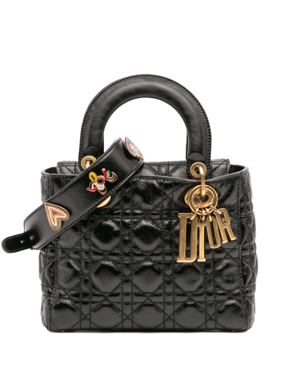 Christian Dior Pre-Owned 2018 スモール クリンクルパテント カナージュ マイ ABCディオール レディ Christian Dior Pre-Owned 2018 スモール クリンクルパテント カナージュ マイ ABCディオール レディ