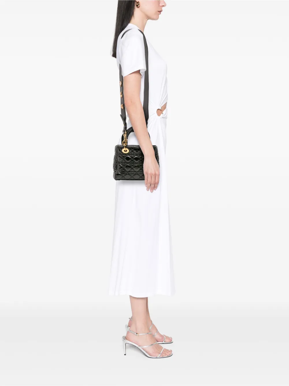 Christian Dior Pre-Owned 2018 Small Crinkled Patent Cannage My ABCDior Lady Dior satchel | Pre-Owned | Image 2