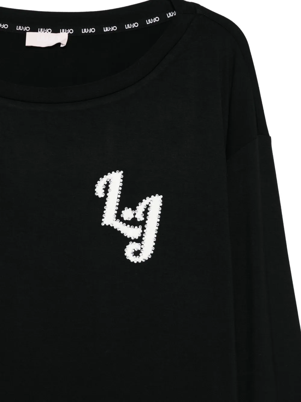 Liu •jo Long-sleeved T-shirt With Logo In Black