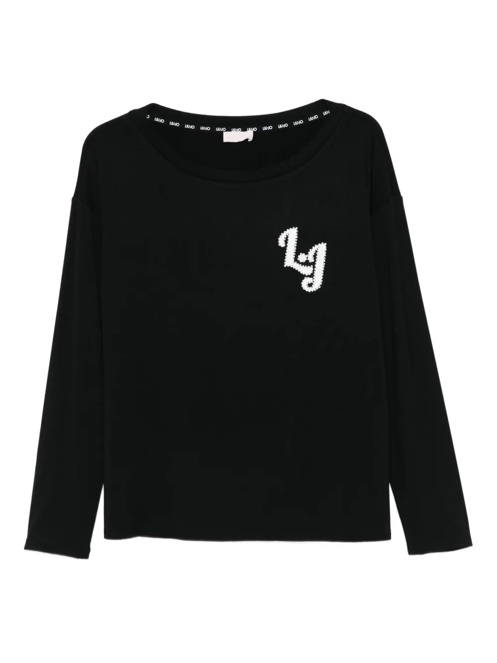 LIU JO logo-detail long-sleeve top | Black | Image 1