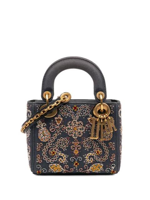 Christian Dior Pre-Owned شنطة 'ليدي ديور' جينز صغيرة بحمالة كتف 2017
