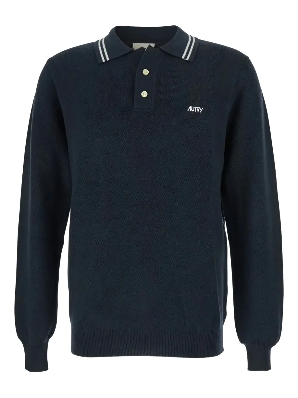 Autry embroidered long-sleeve polo shirt | Blue | Image 1