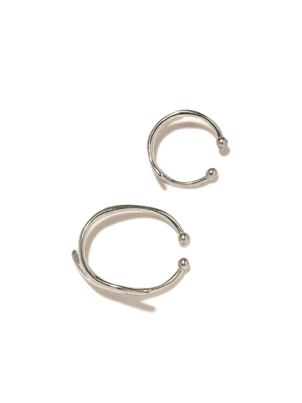 Panconesi Curved-line Ear Cuffs In White