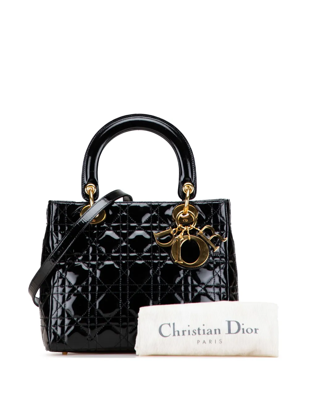 Christian Dior Pre-Owned 1997 ミディアム パテント カナージュ