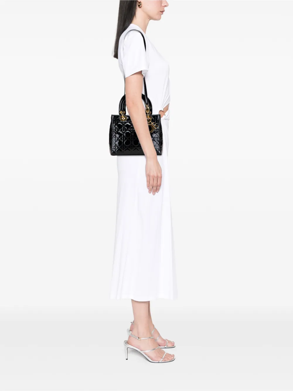 Christian Dior Pre-Owned 1997 Medium Patent Cannage Lady Dior satchel | Pre-Owned | Image 2