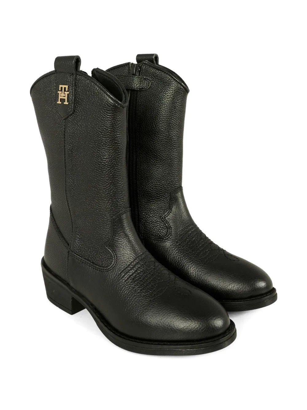 Tommy Hilfiger Junior leather zip-side boots | Black | Image 1