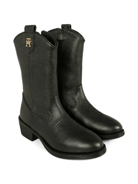 Tommy Hilfiger Junior leather zip-side boots