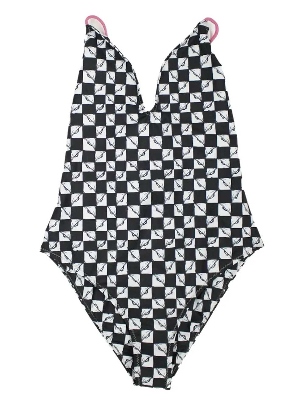 Chrome Hearts Matty Boy checkered swimsuit - Nero