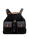 Gucci Pre-Owned 20th Century Suede Bamboo Drawstring backpack - Black