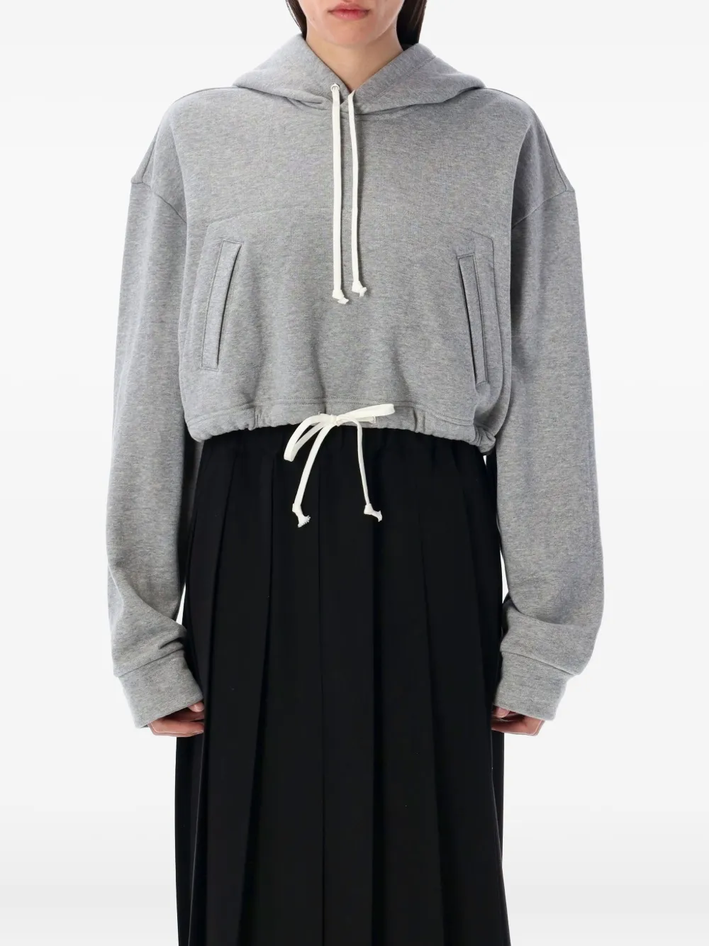 Comme Des Garçons Girl drawstring-hem hoodie - グレー Comme Des Garçons Girl drawstring-hem hoodie - グレー