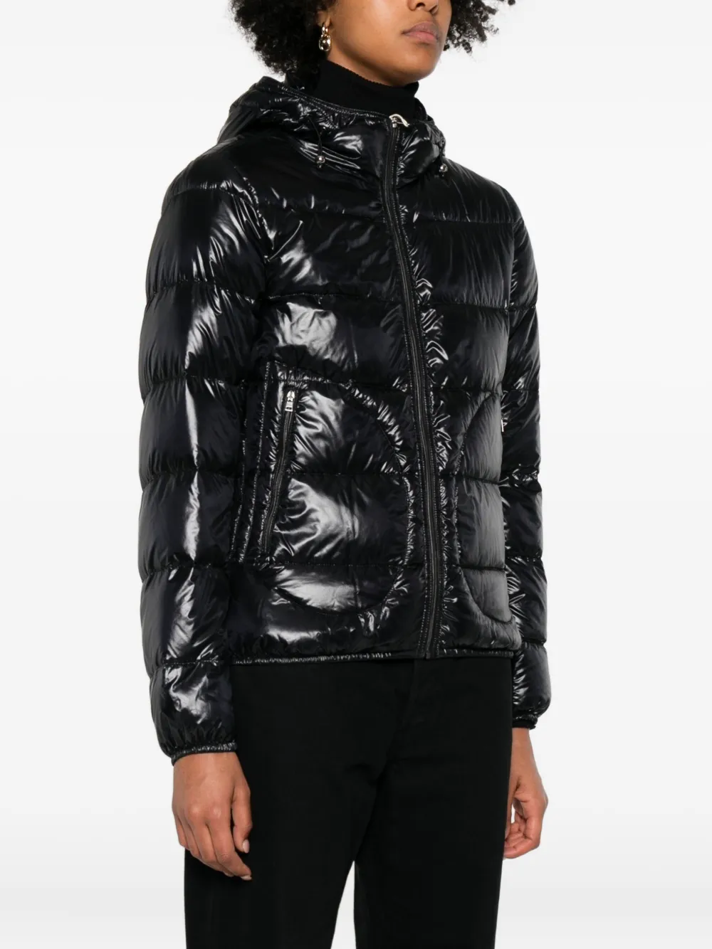 Herno Gevoerd jack met capuchon Zwart