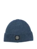 Stone Island ribbed-knit beanie - Blue