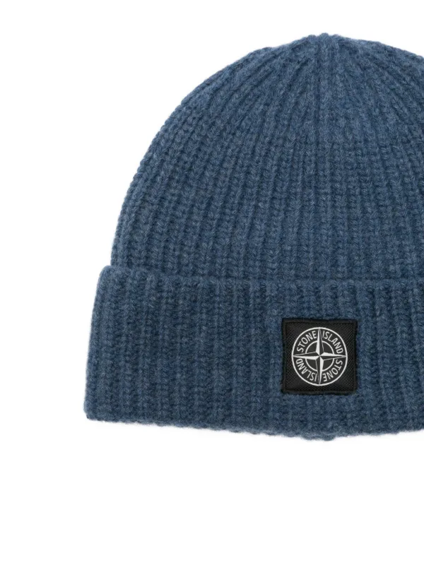 Stone Island リブニット ビーニー | ブルー | FARFETCH JP