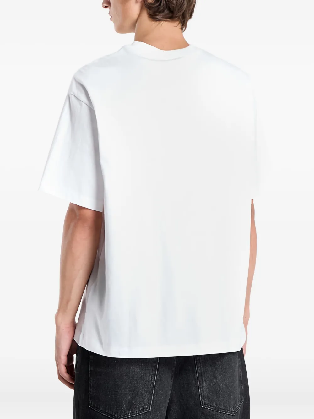 Calvin Klein Embroidered-logo T-shirt In White