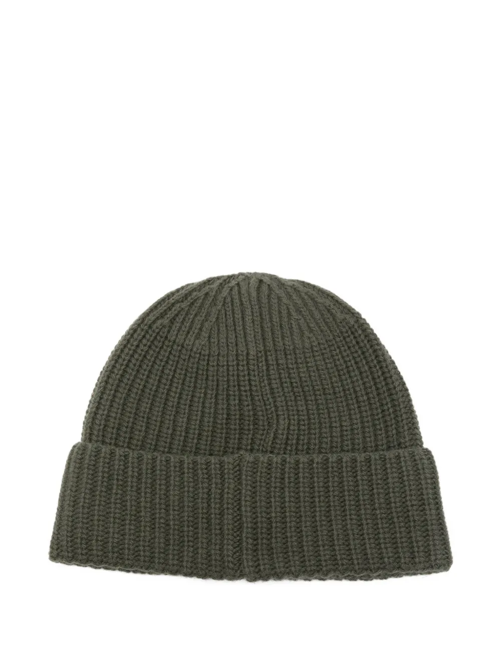 Stone Island ribbed-knit logo-patch beanie - Groen
