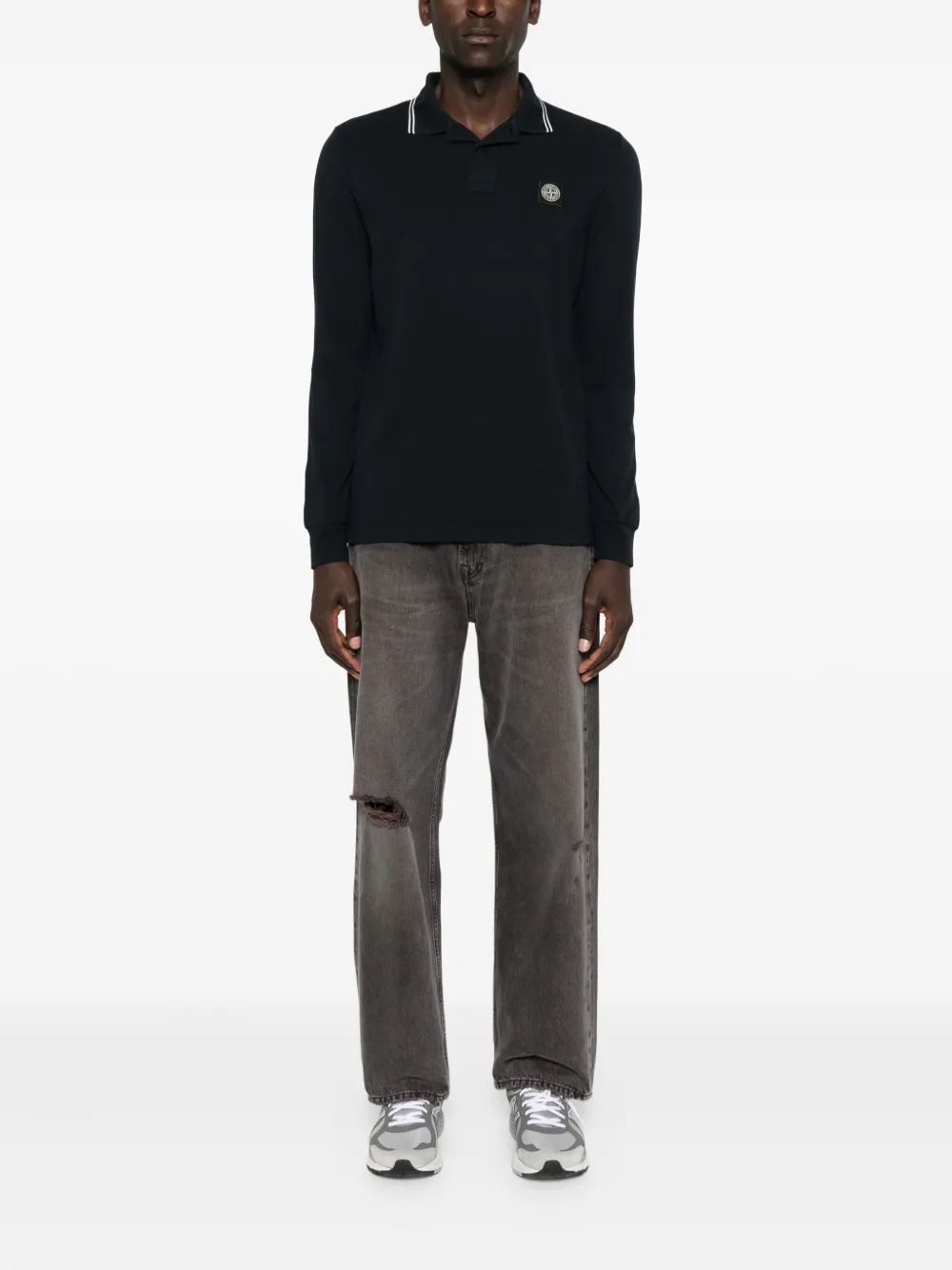 Stone Island Poloshirt met lange mouwen - Blauw