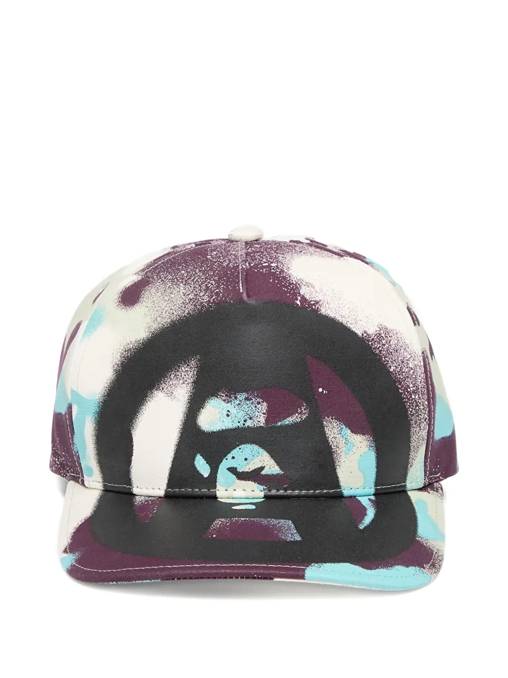 A Bathing Ape Map Camo Baseball Cap In Purple
