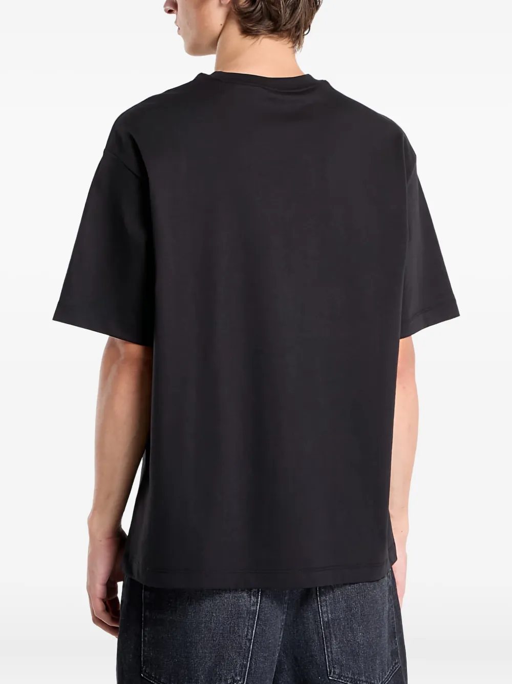 Calvin Klein Embroidered-logo T-shirt In Black