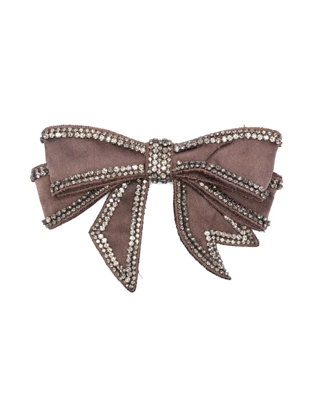 Vanisè crystal-embellished bow brooch - Marrone