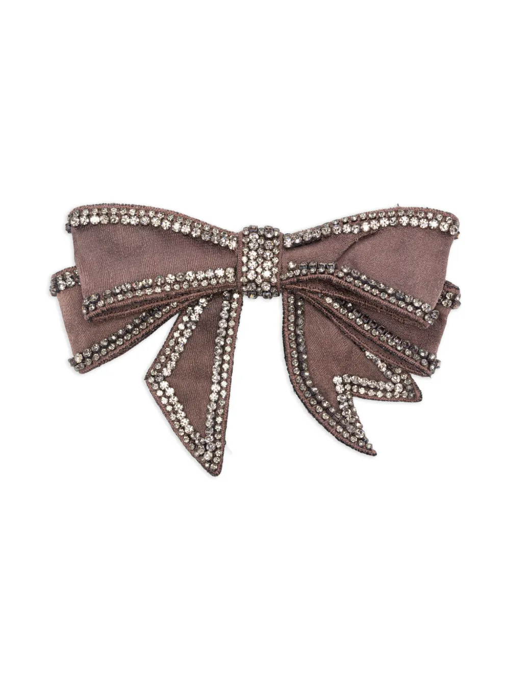 Vanisè crystal-embellished bow brooch | Brown | Image 1