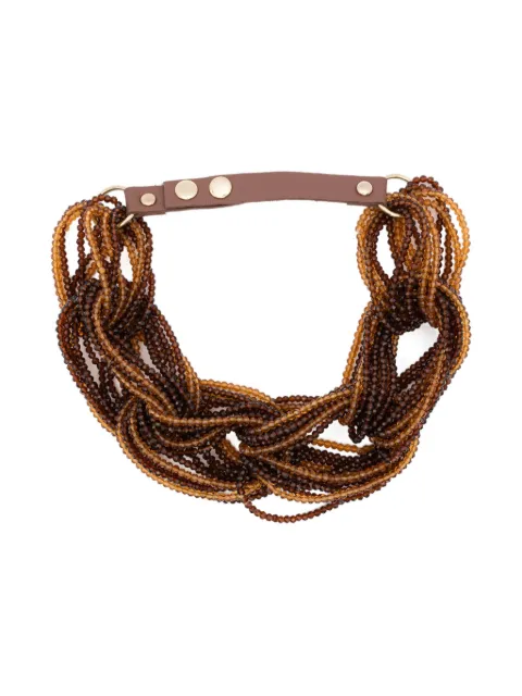 Antonelli beaded leather necklace