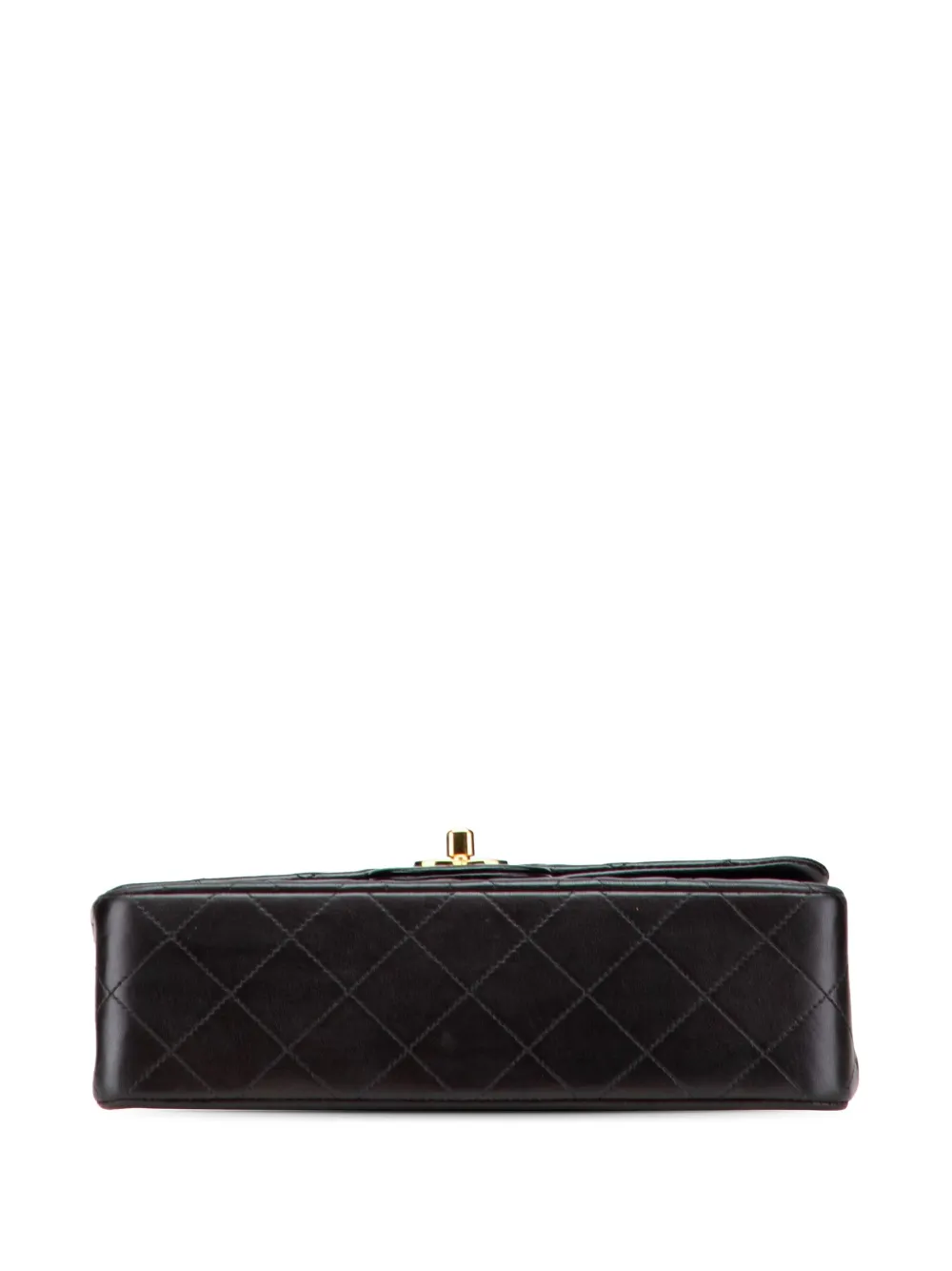 Pre-owned Chanel 1991-1994 Small Classic Lambskin Double Flap Shoulder Bag In Black