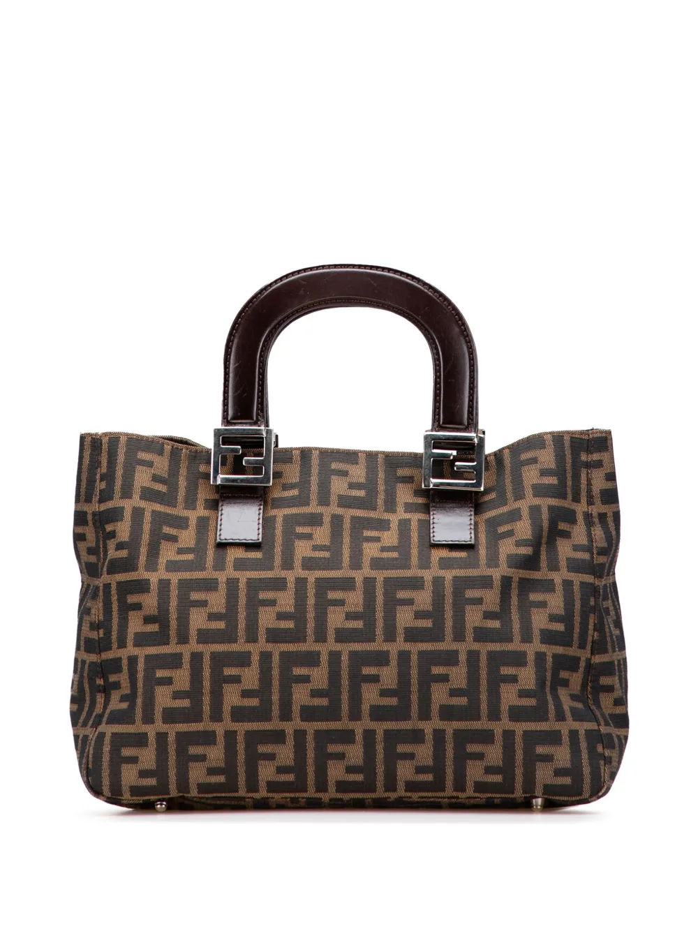 Fendi Pre-Owned 20th Century スモール ズッカ キャンバス ツインズ トートバッグ - ブラウン Fendi Pre-Owned 20th Century スモール ズッカ キャンバス ツインズ トートバッグ - ブラウン