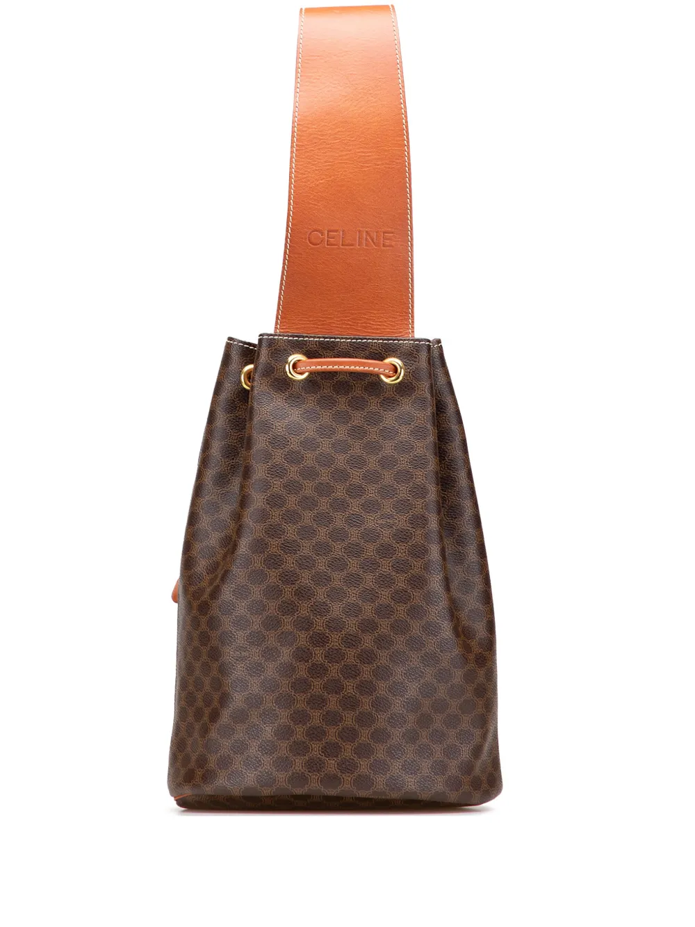 Céline Pre-Owned 20th Century マカダム コーテッドキャンバス ドローストリング スリング ショルダーバッグ - Céline Pre-Owned 20th Century マカダム コーテッドキャンバス ドローストリング スリング ショルダーバッグ -
