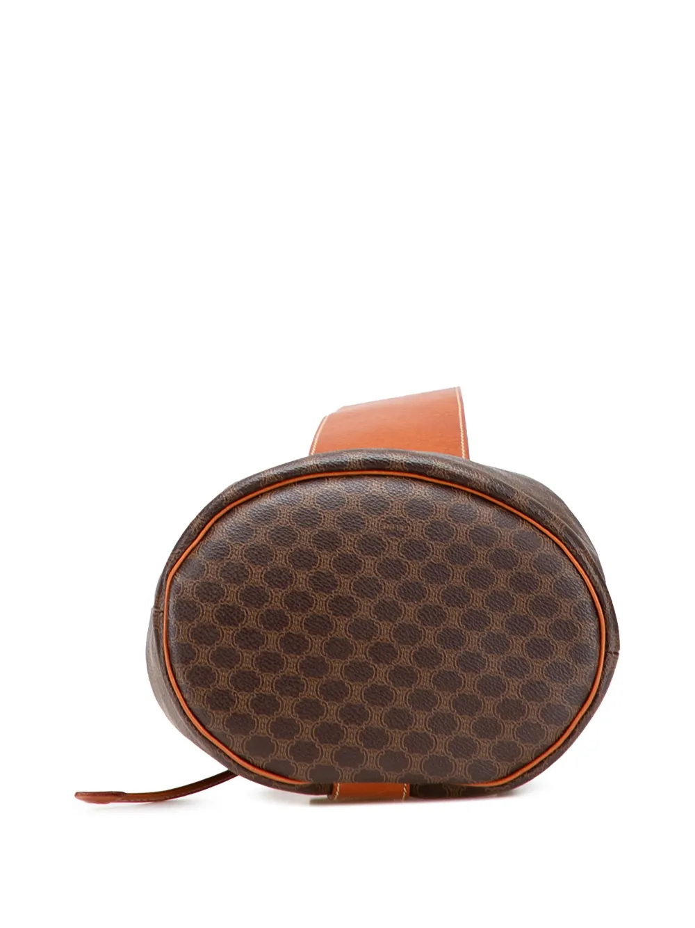 Pre-owned Celine 20th Century Macadam Coated Canvas Drawstring Sling Bag Crossbody Bag In Brown