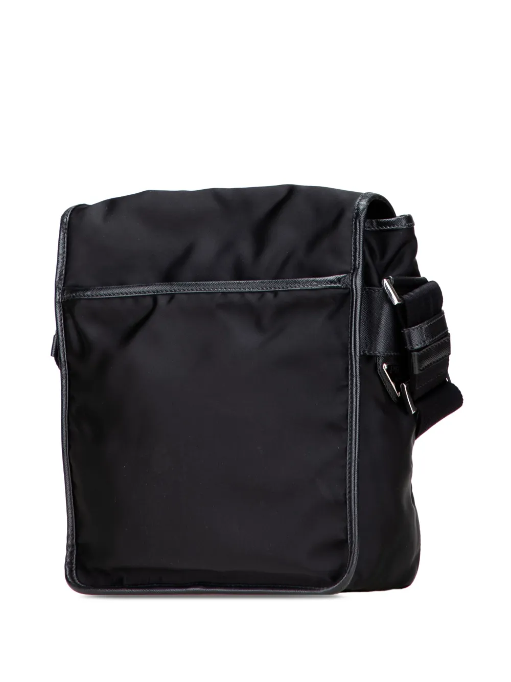 Pre-owned Prada 2000-2025 Tessuto Buckle Messenger Bag Crossbody Bag In Black